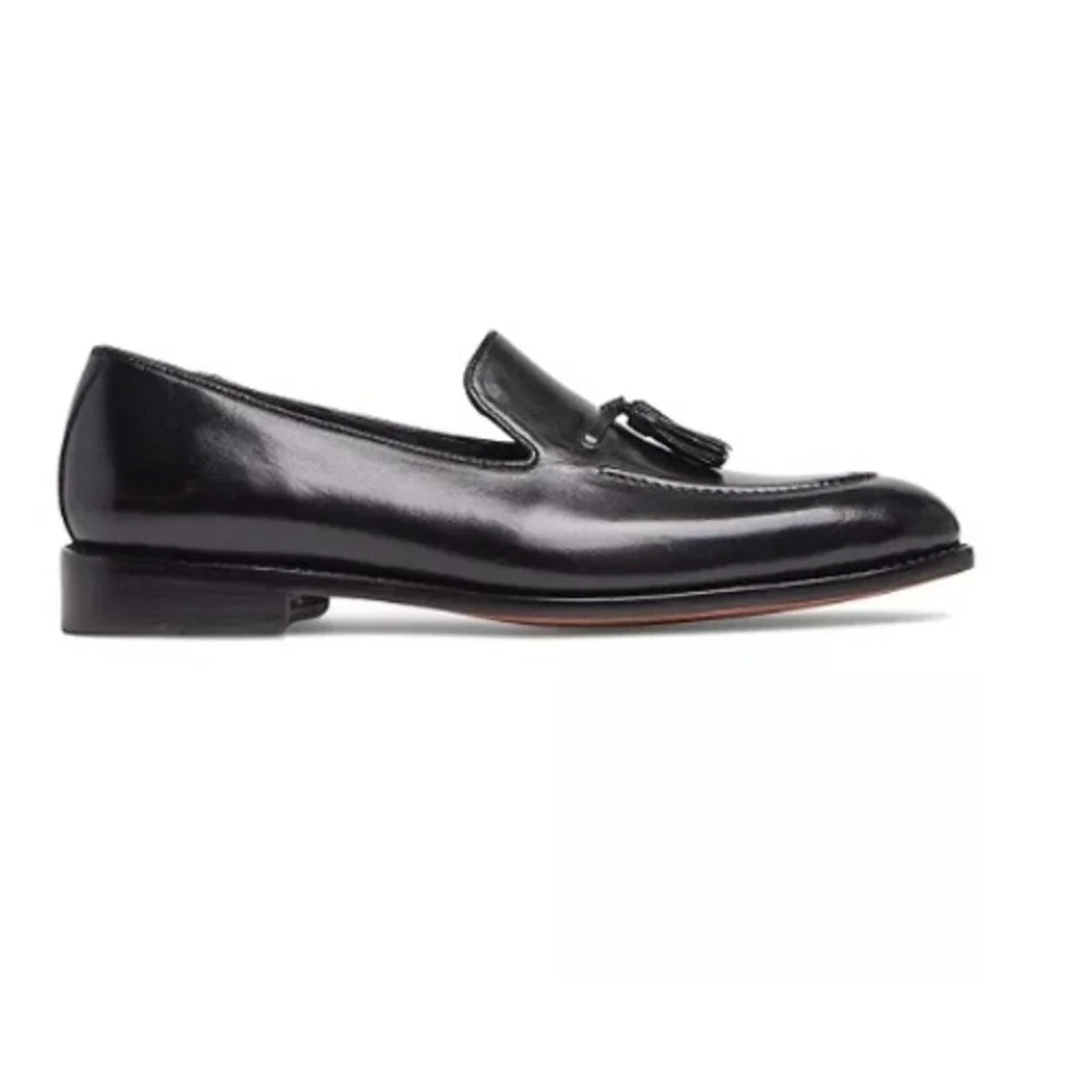Anthony Veer Kennedy Tassel Loafer Black Leather Goodyear Welted Mens 11 D NEW